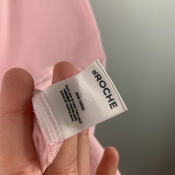 St. Roche Echo Intermix Mini Pleated Shirt Dress Supima Cotton Pink Casual XS - Picture 9 of 12